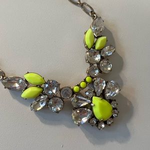 JCrew statement neckless yellow and crystal